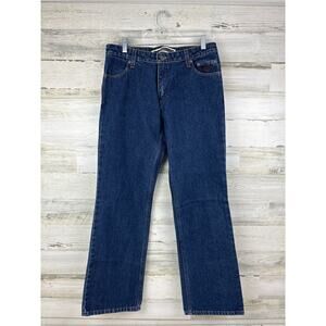 Harley Davidson Women’s 6 Petite Straight Leg Zip Blue Cotton Denim Jeans NEW